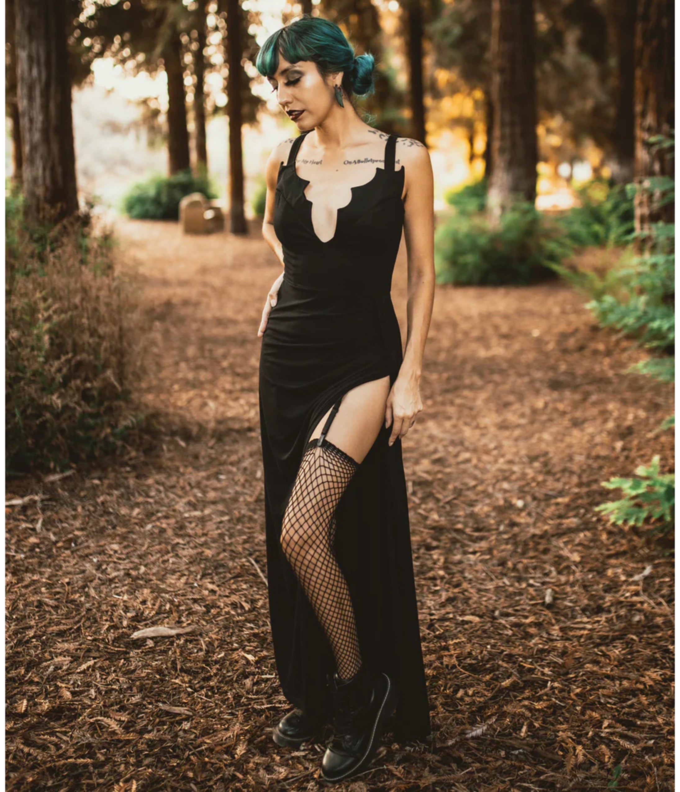 Weasel Wear Black Queen of the Night Maxi Dress