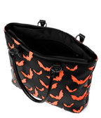 Foxblood Black & Orange Bat Leatherette Tote Bag