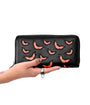 Foxblood Black and Orange Bat Cutout Zip-Around Wallet