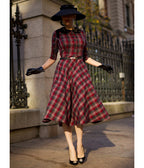 Heart My Closet Red Plaid Stella Swing Dress