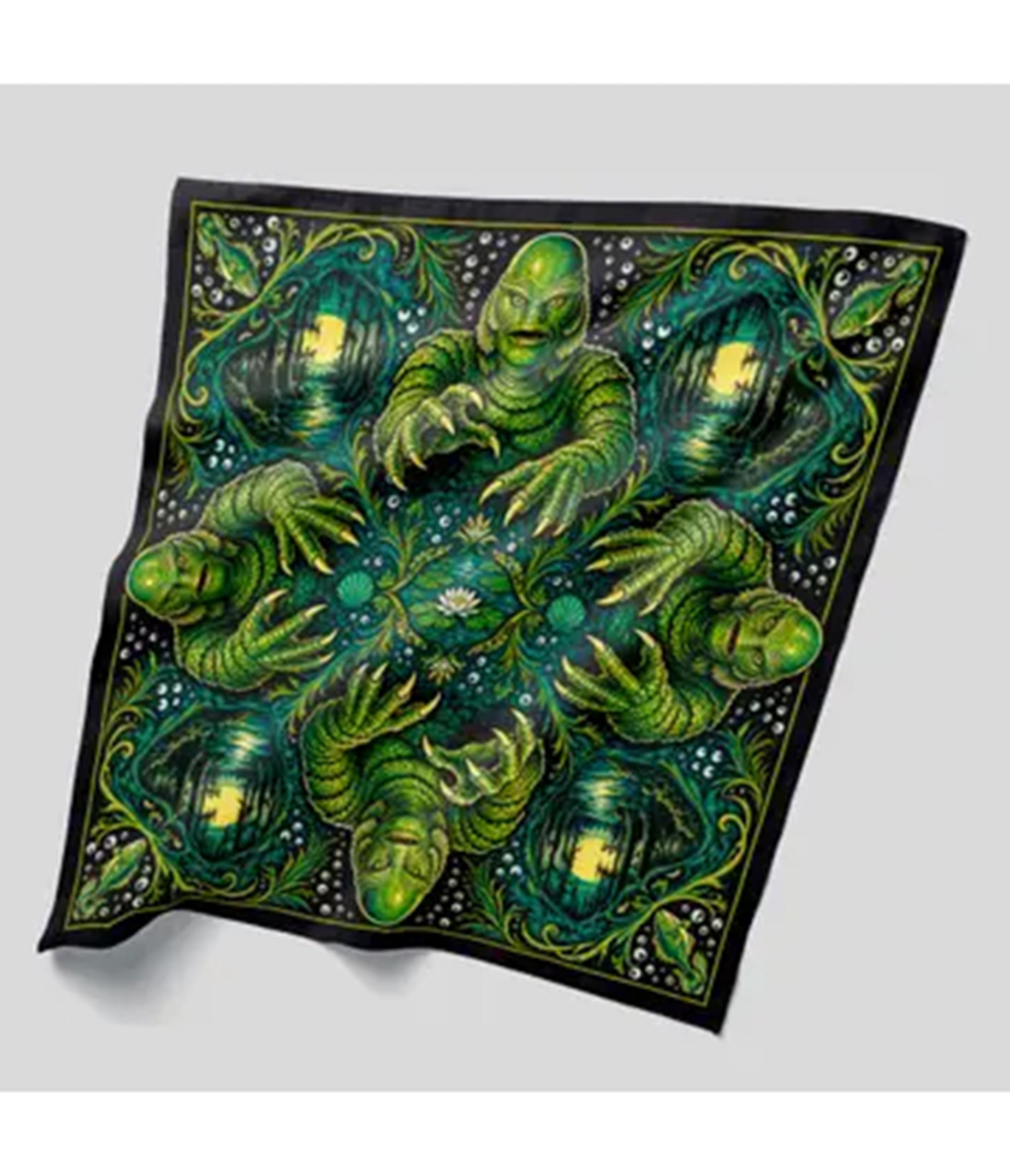 Black & Green Creature from the Black Lagoon Hair Scarf
