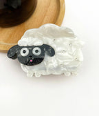 White Sheep Hair Claw Clip
