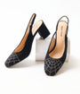 Unique Vintage Black Rhinestone Spiderweb Heels
