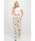 Ivory Rooster Print Sweatpants