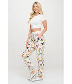 Ivory Rooster Print Sweatpants