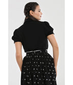 Hell Bunny Black Celestial Embroidered Samara Blouse