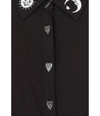 Hell Bunny Black Celestial Embroidered Samara Blouse
