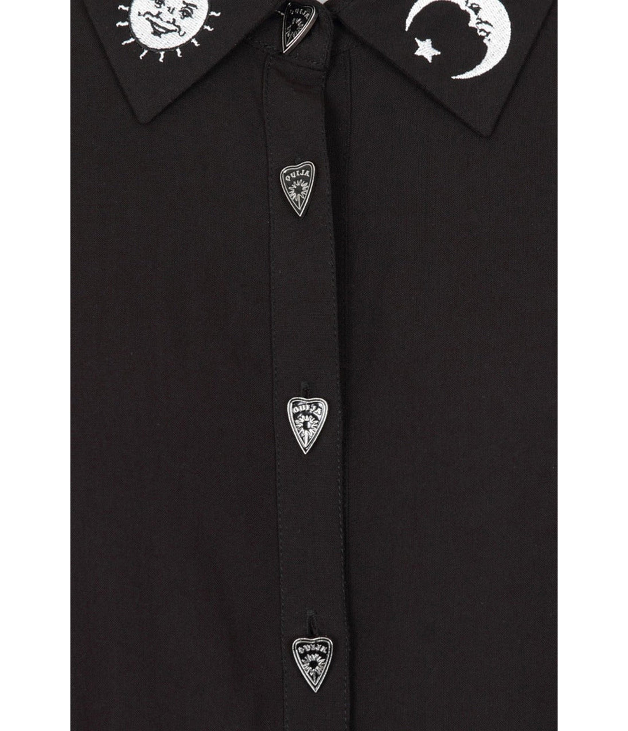 Hell Bunny Black Celestial Embroidered Samara Blouse