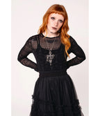 Hell Bunny Black Mesh Mea Culpa Top