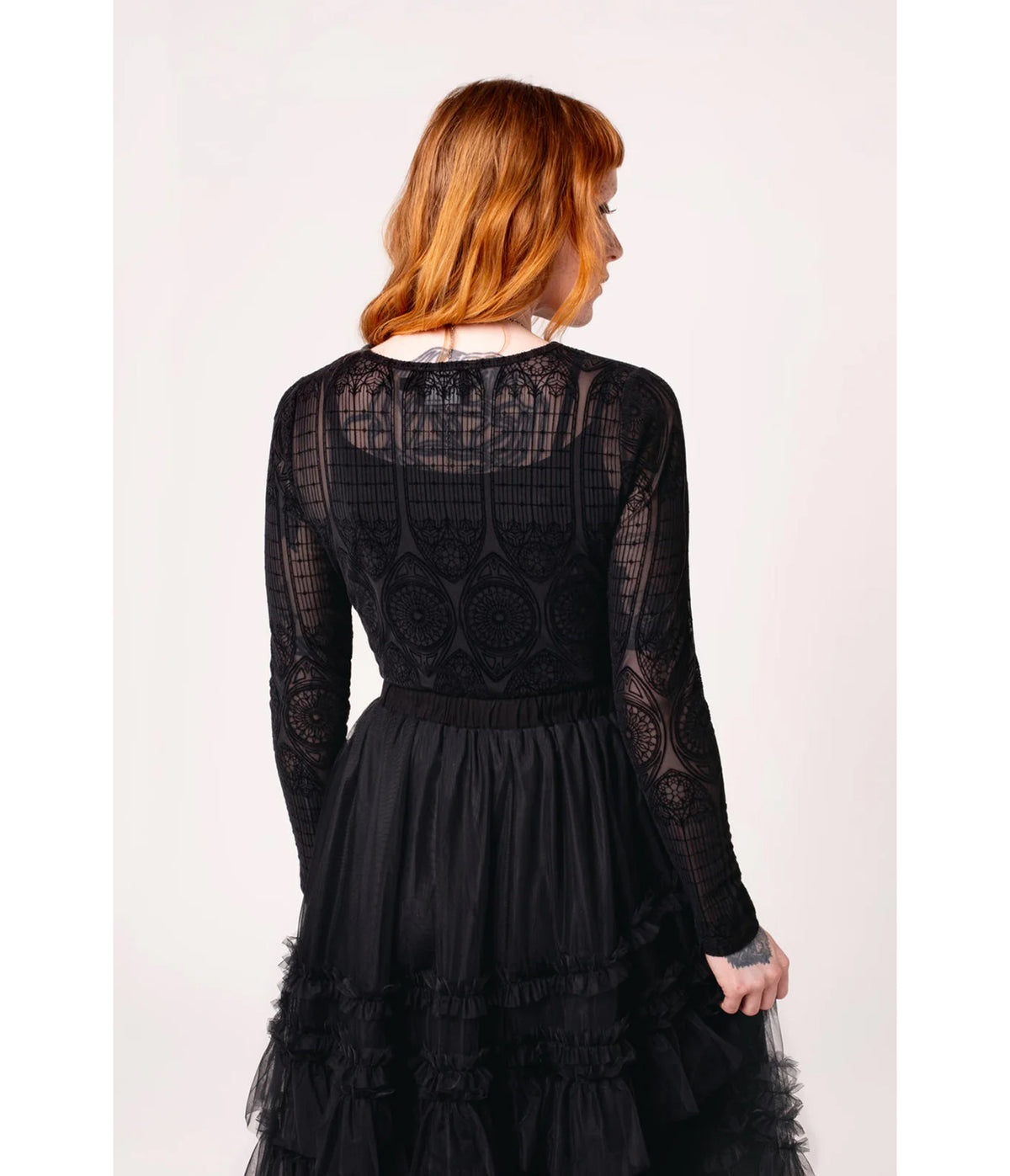 Hell Bunny Black Mesh Mea Culpa Top