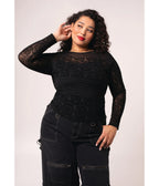 Hell Bunny Black Mesh Mea Culpa Top
