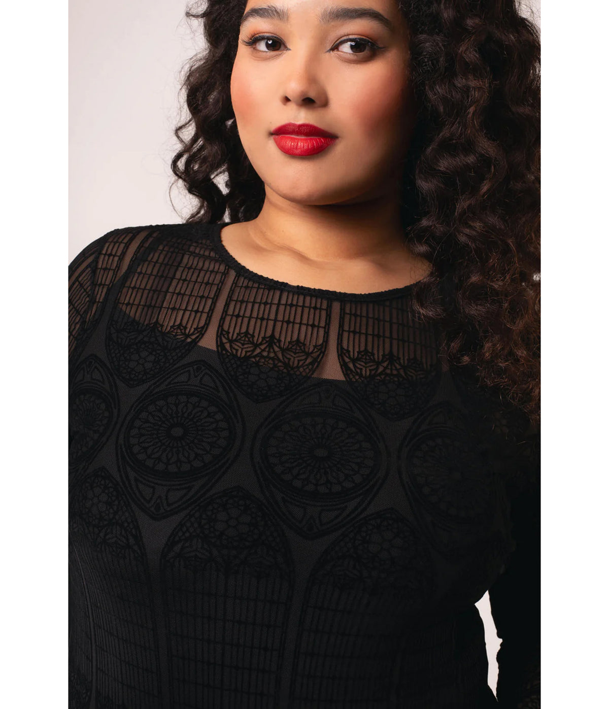 Hell Bunny Black Mesh Mea Culpa Top