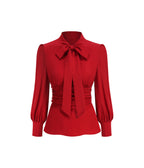 Red 1950's Bow Blouse