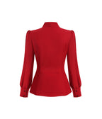 Red 1950's Bow Blouse