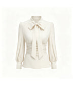 Ivory 1950's Bow Blouse
