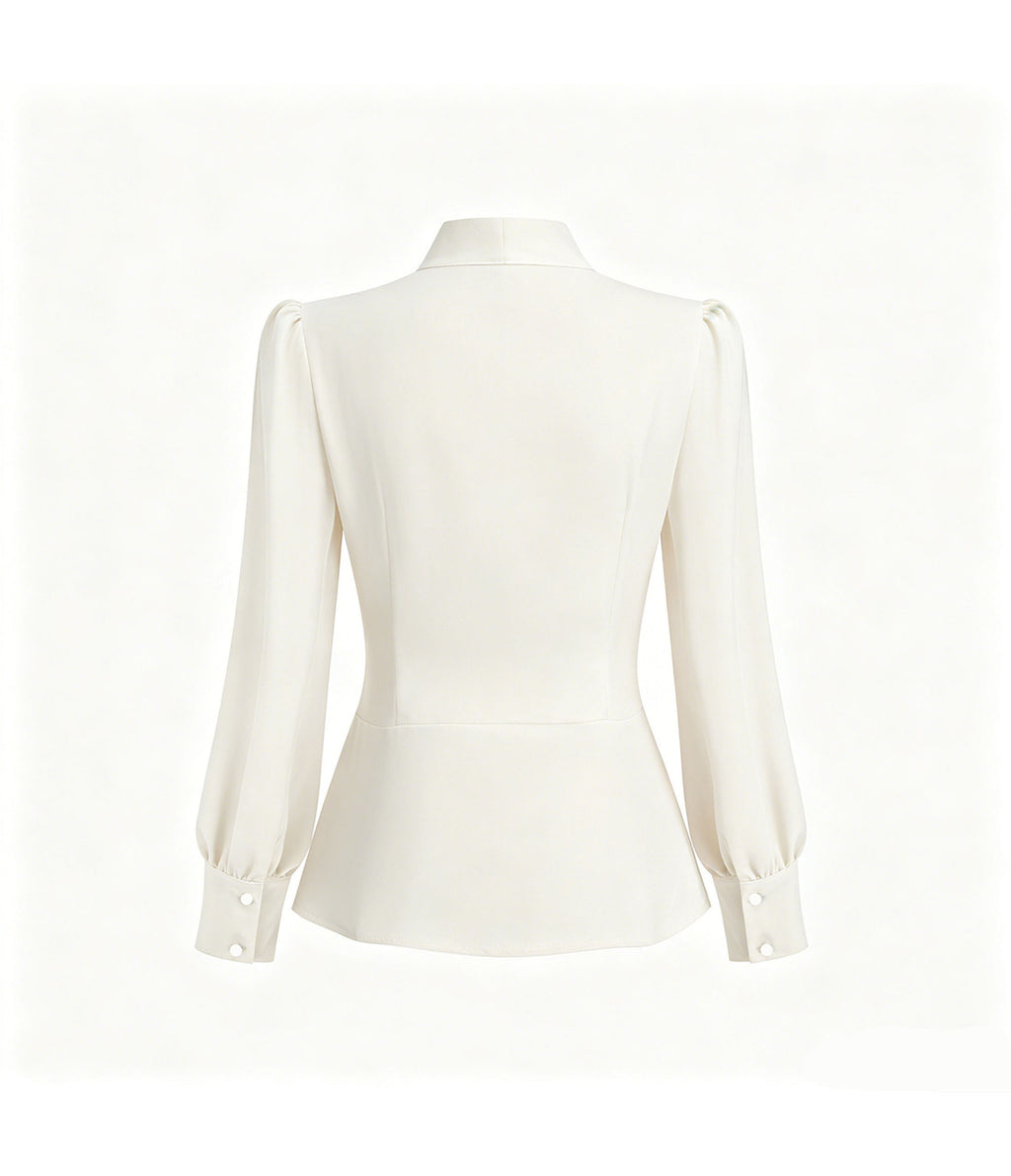 Ivory 1950's Bow Blouse