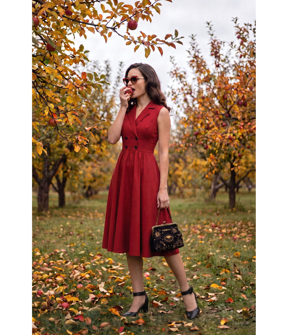 Cranberry 1950's Double Breasted Swing Dress