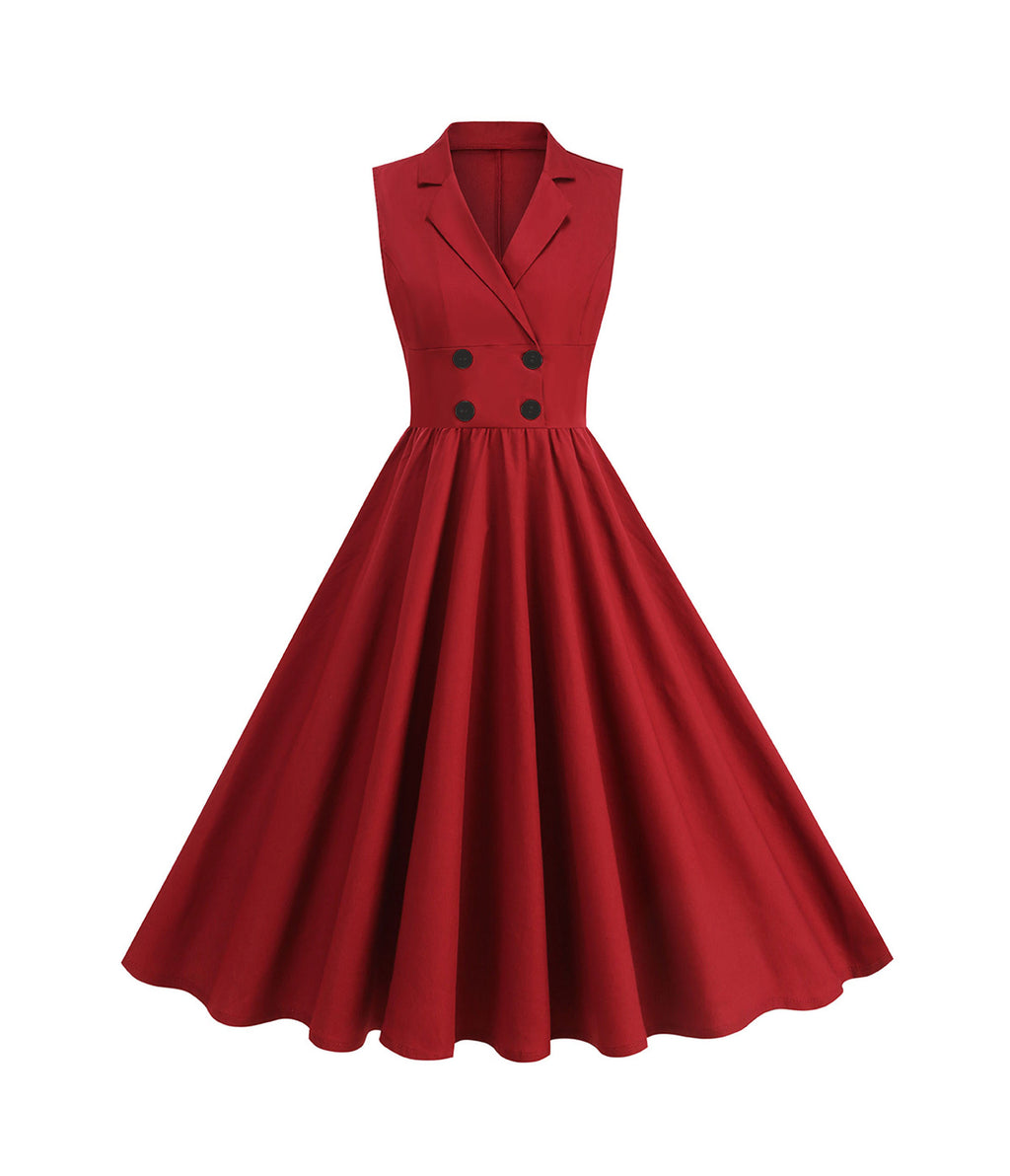 Cranberry 1950's Double Breasted Swing Dress