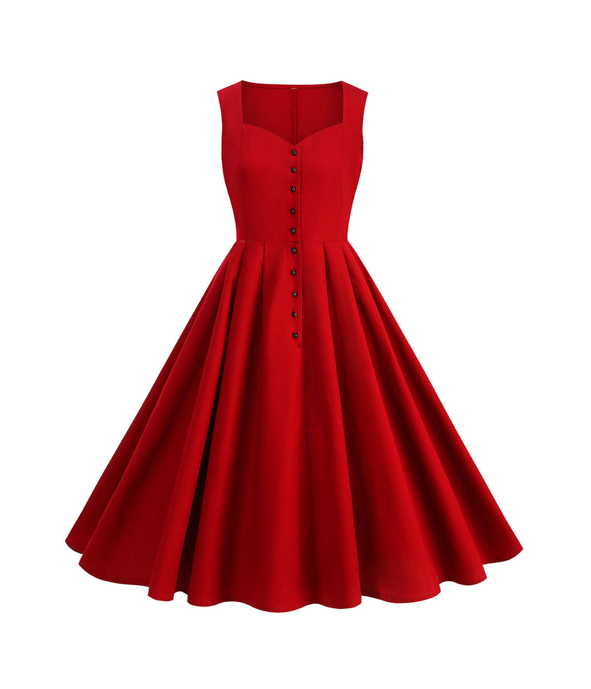 Ruby Red 1950's Sweetheart Swing Dress