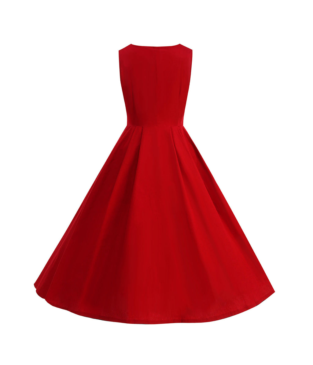 Ruby Red 1950's Sweetheart Swing Dress