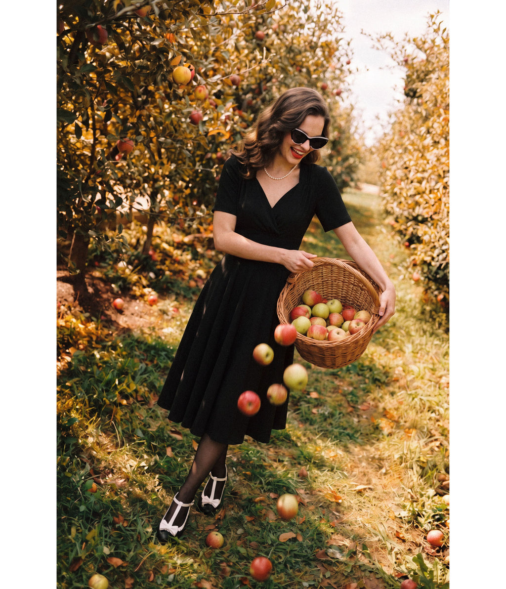 Black 1950's Chiffon Dress