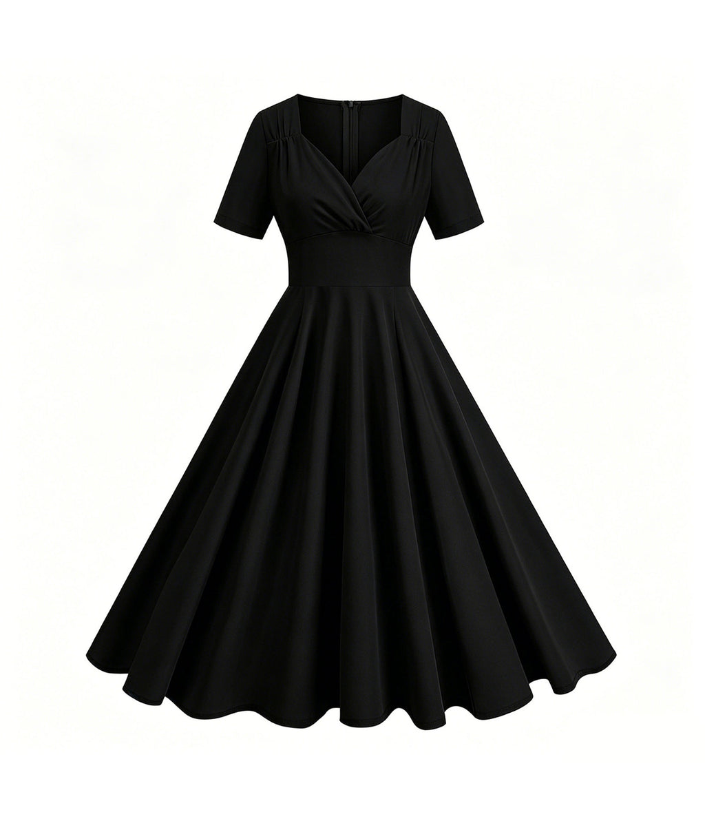 Black 1950's Chiffon Dress
