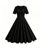 Black 1950's Chiffon Dress