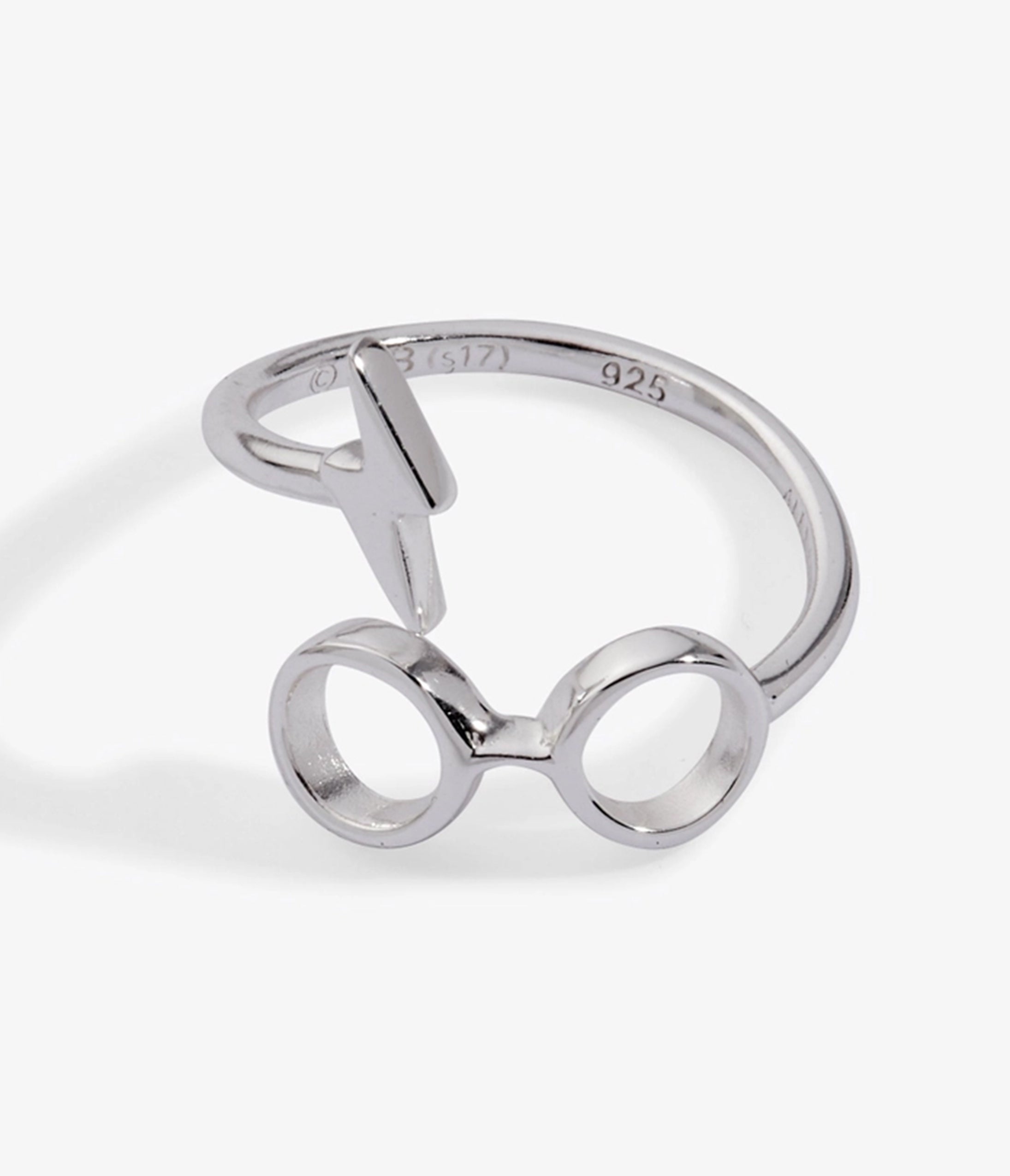 Silver Tone Harry Potter™ Glasses & Lightning Bolt Wrap Ring