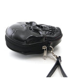 Black Skull Patent Leatherette Wristlet