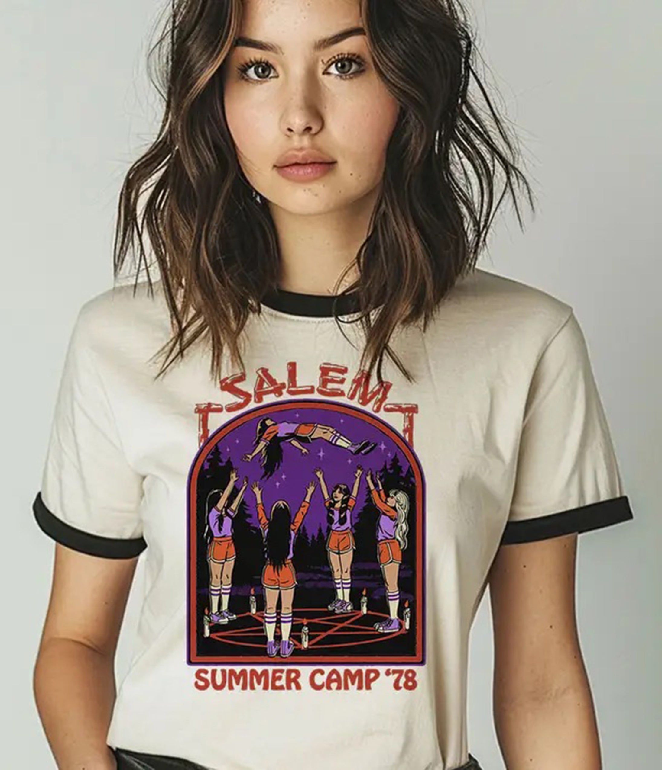 Salem Summer Camp Graphic Ringer Tee