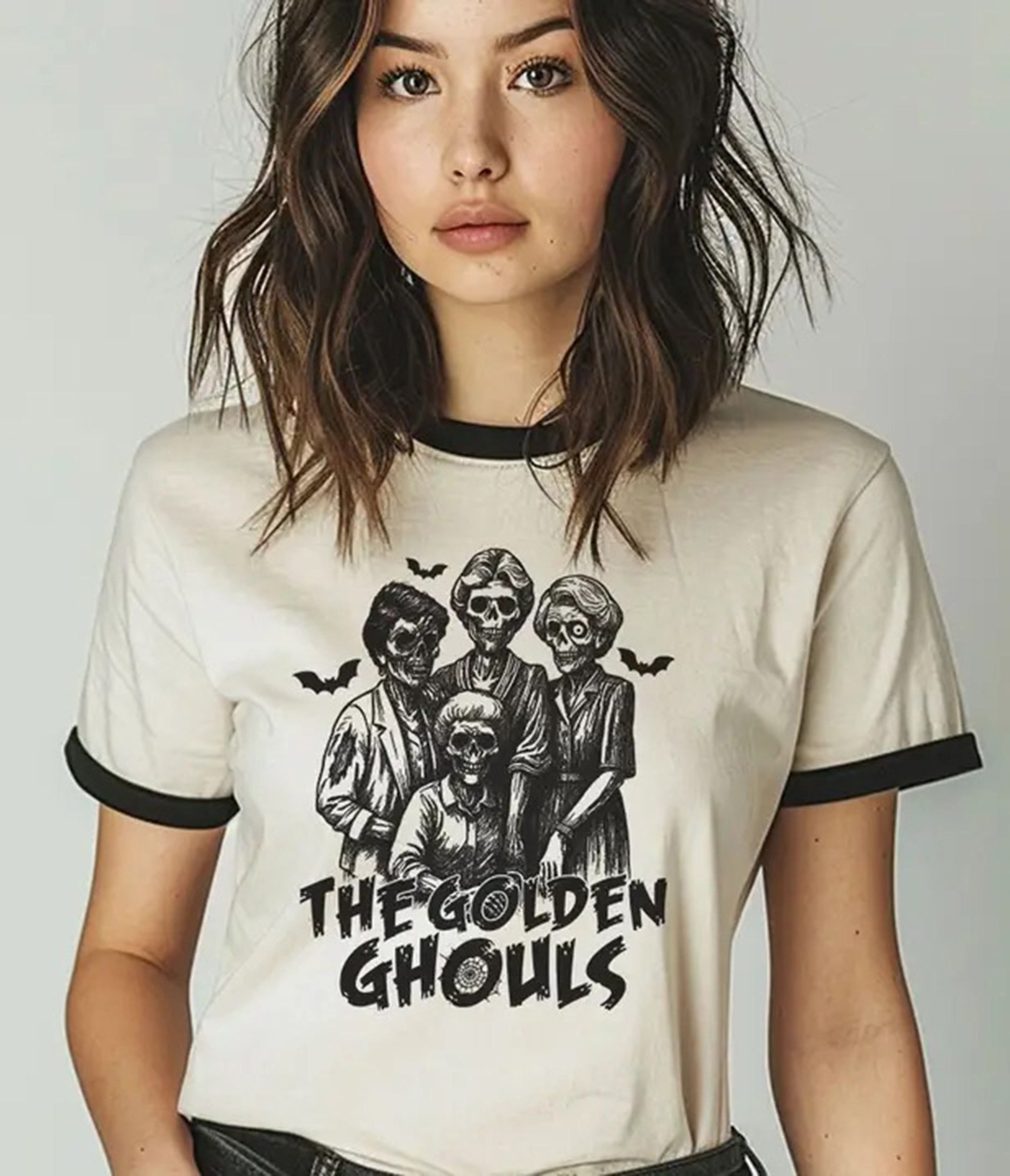 Golden Ghouls Ringer Graphic Tee