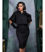 Black Sequin Tweed Helena Capelet & Skirt Set