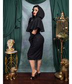 Black Sequin Tweed Helena Capelet & Skirt Set