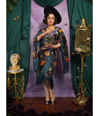 Mystic Insect Fringed Magdalena Velvet Wrap Dress