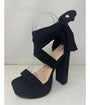 Black Bow Ankle Strap Platform Heels