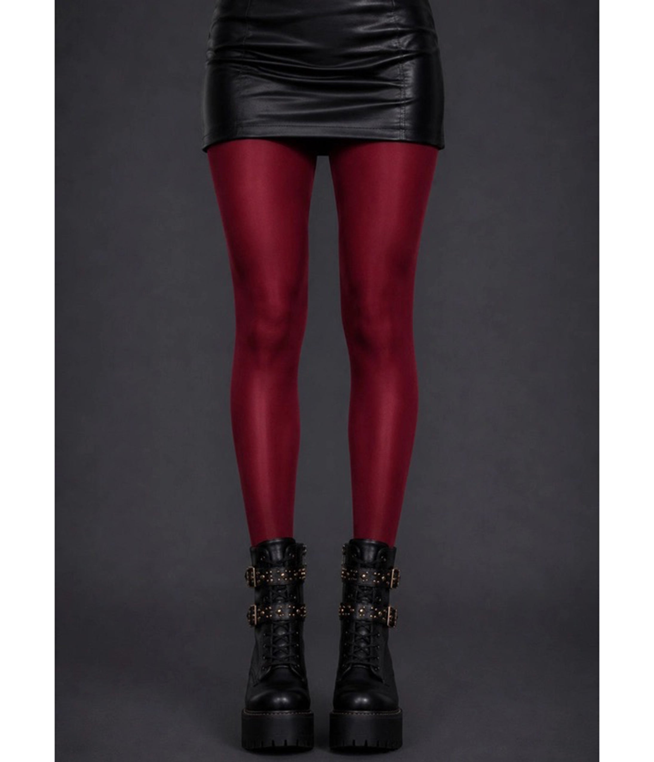 Burgundy High Shine Tights