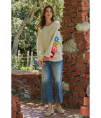 Rainbow Graphic Merry Christmas Oversized Sweatshirt