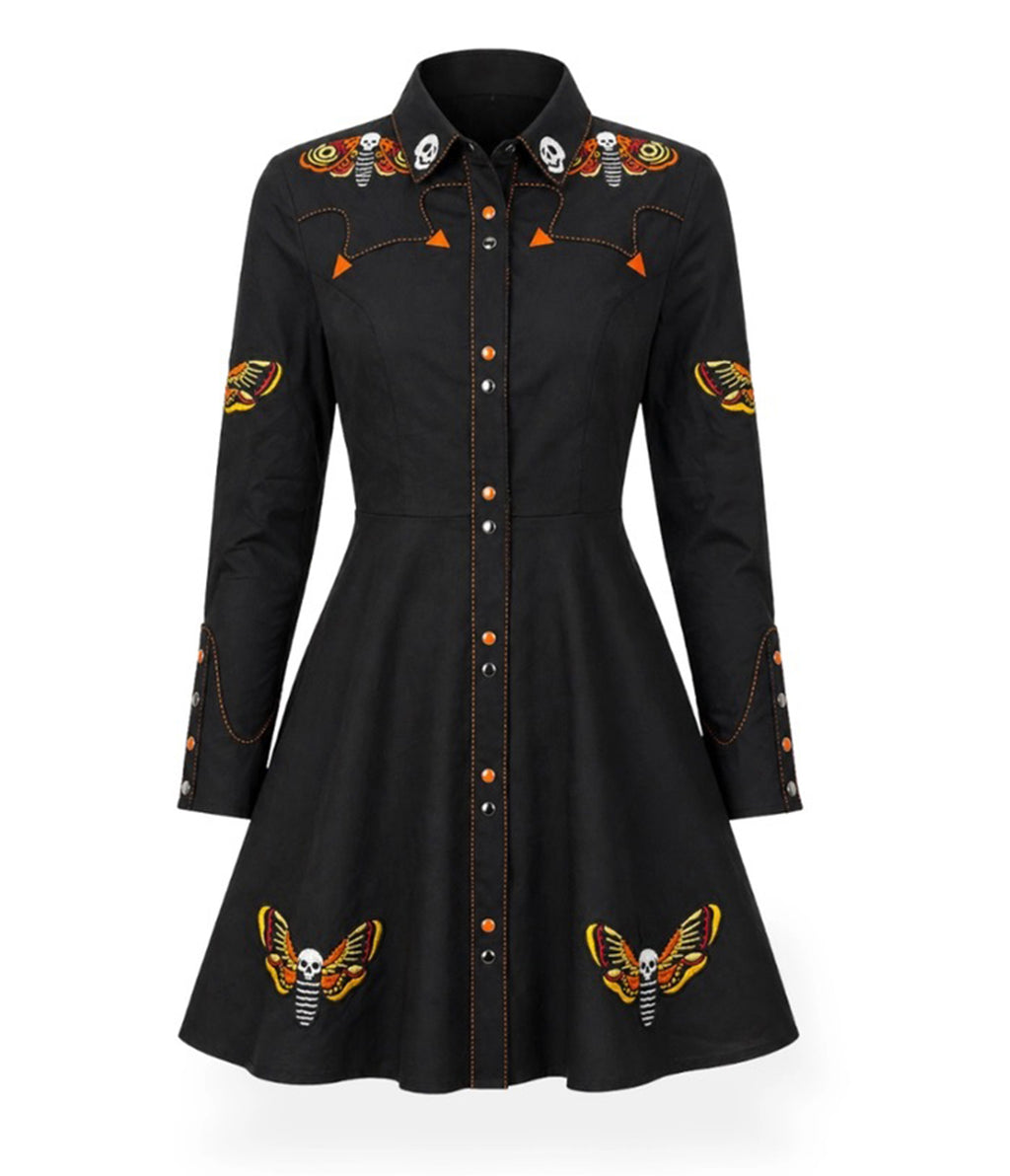 Black Death’s Head Moth Western Dress