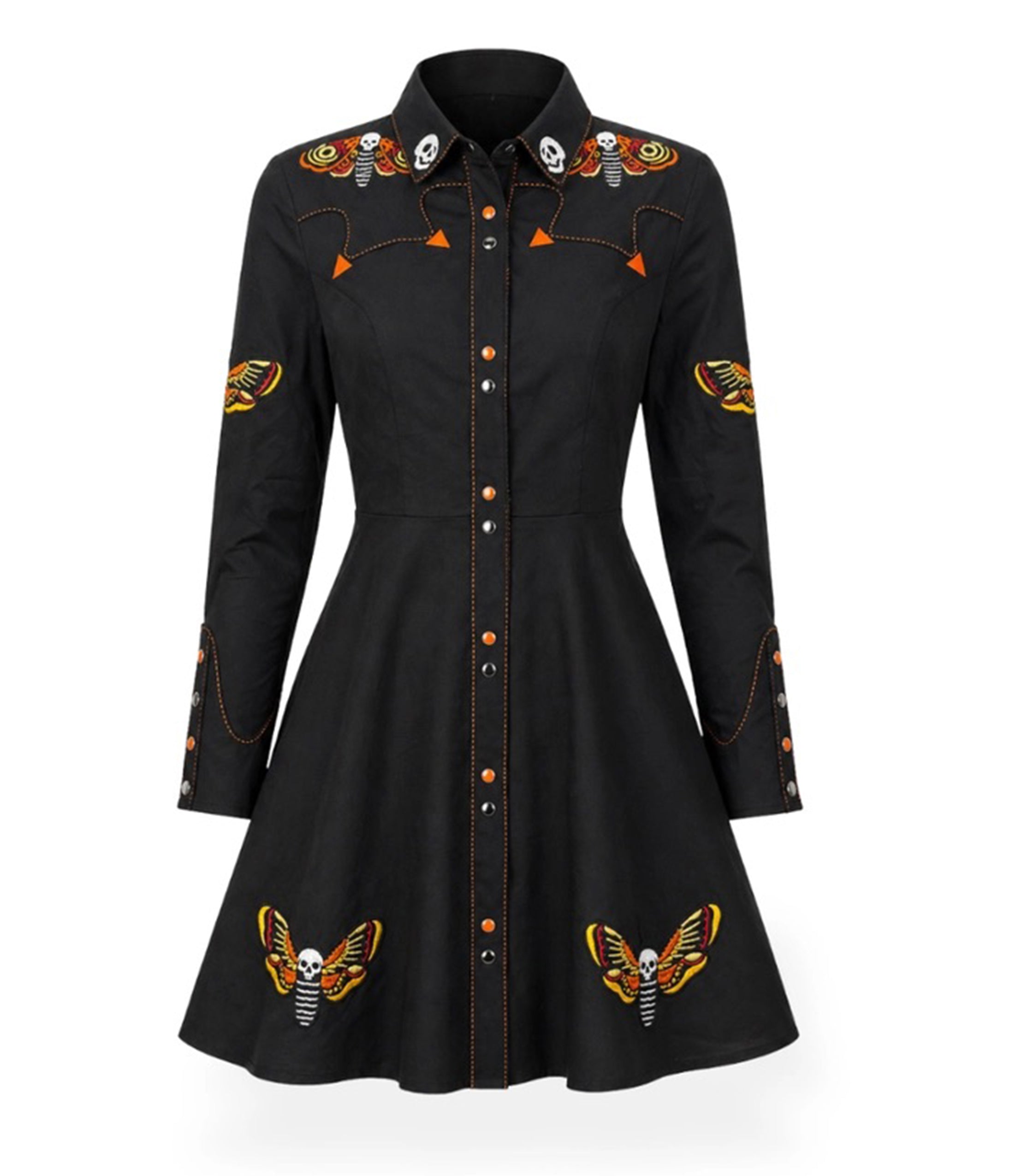 Black Death’s Head Moth Western Dress
