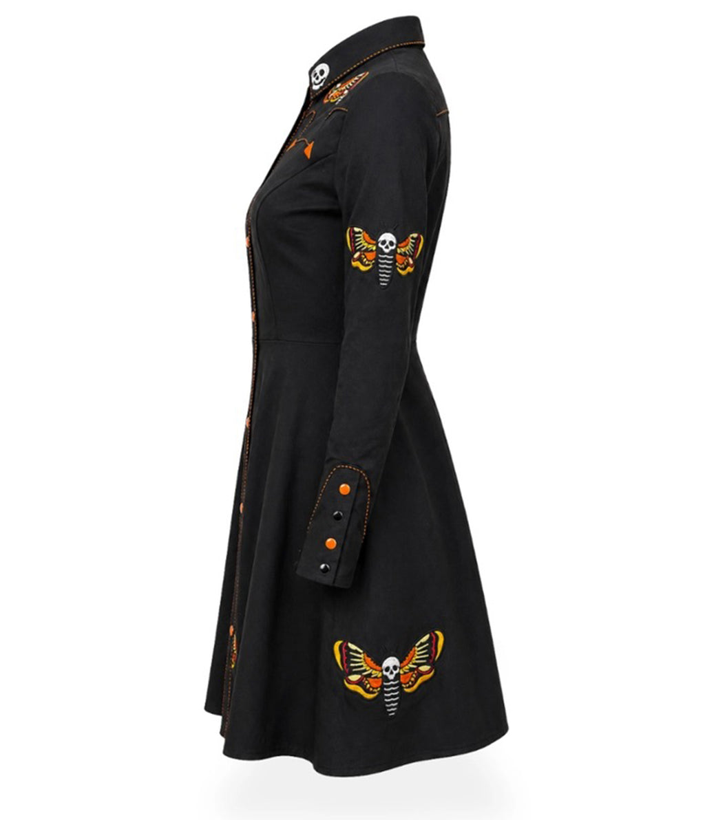 Black Death’s Head Moth Western Dress