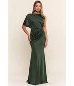 Emerald Green Ruched Maxi Dress