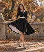 Black & White Peter Pan Collar Swing Dress