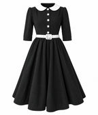 Black & White Peter Pan Collar Swing Dress