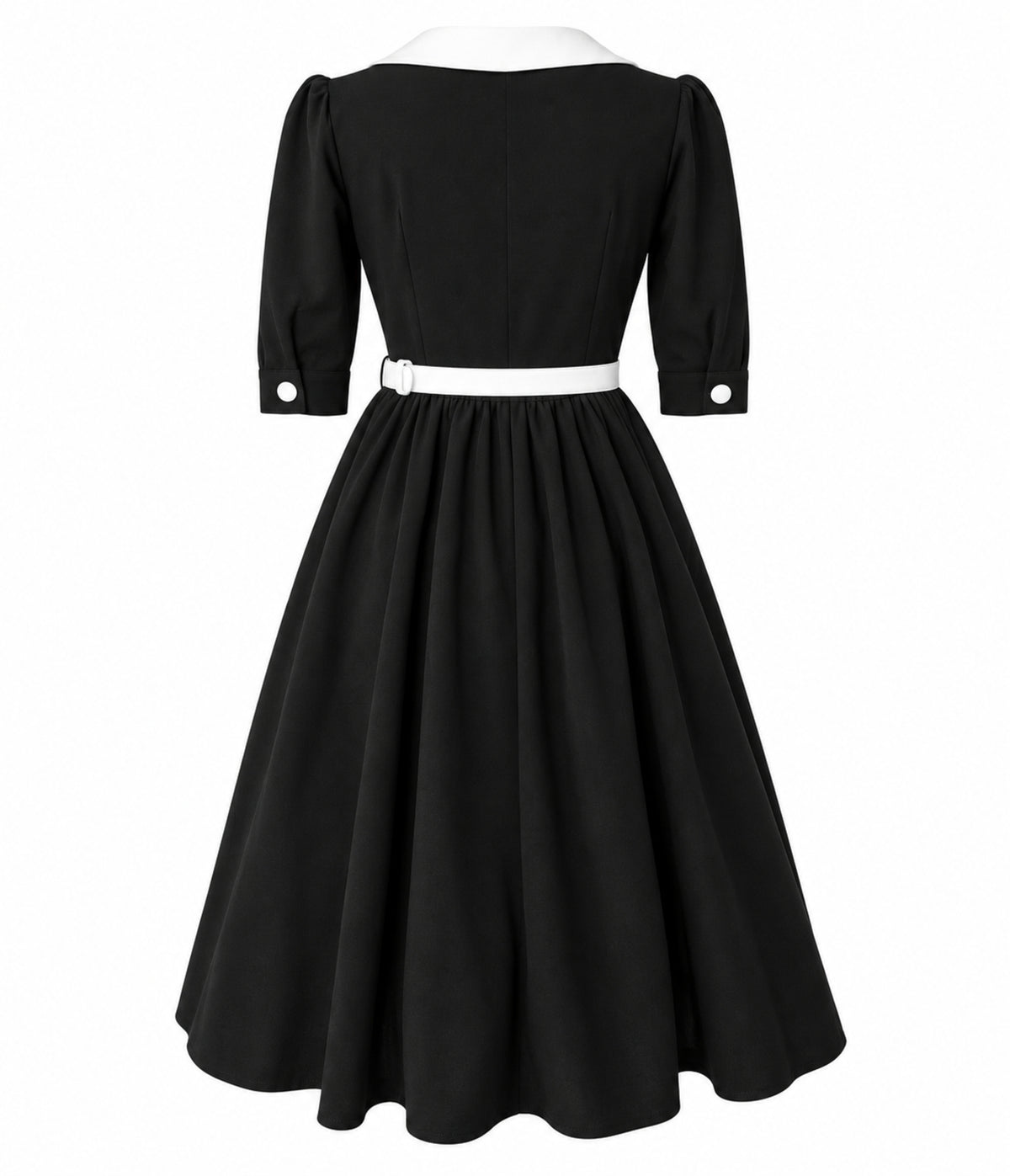 Black & White Peter Pan Collar Swing Dress