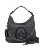 Black Vegan Leather Skull Handbag