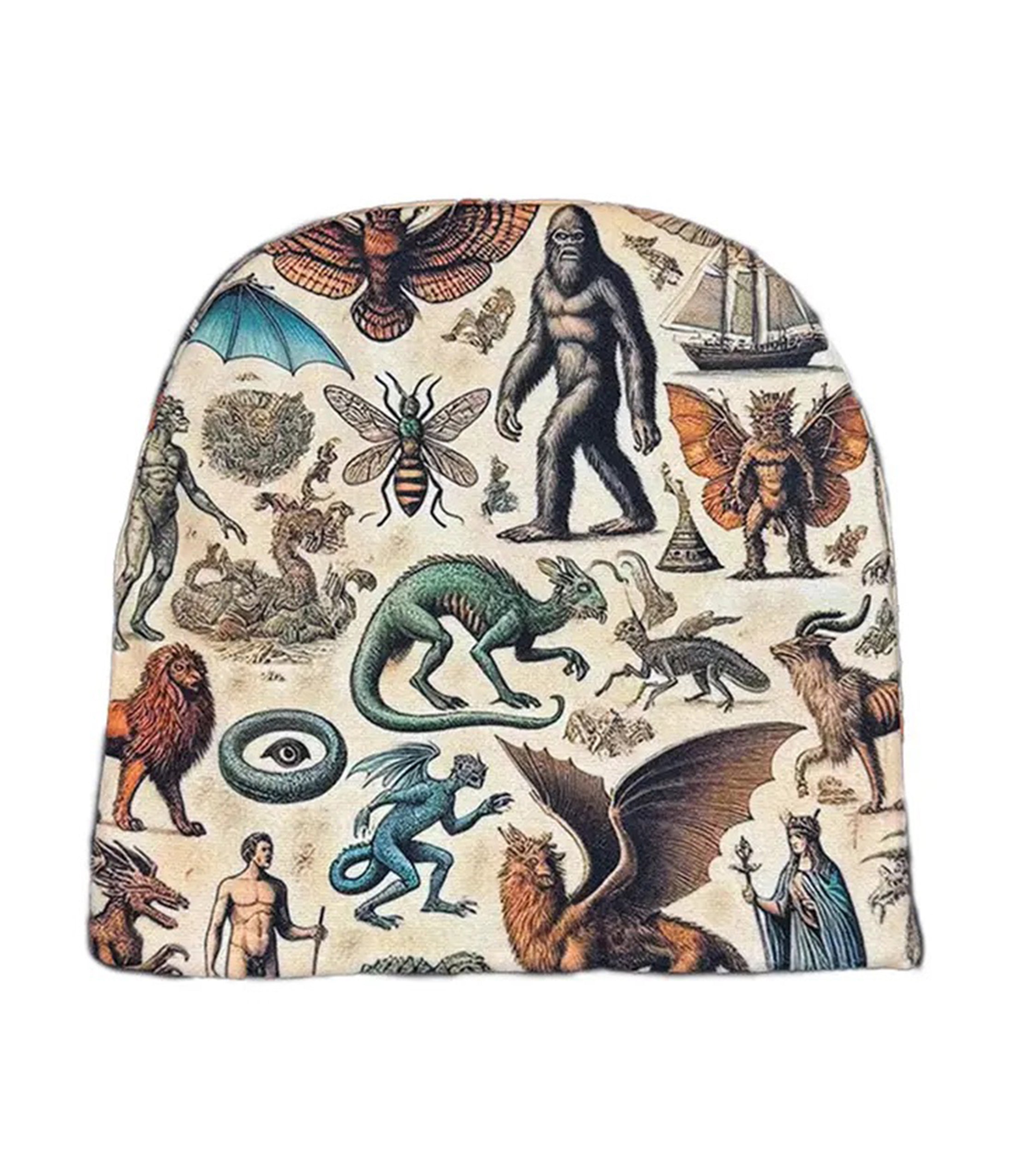 Cryptid Graphic Print Knit Beanie