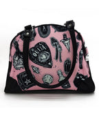 Pink Occult Print Bowler Bag