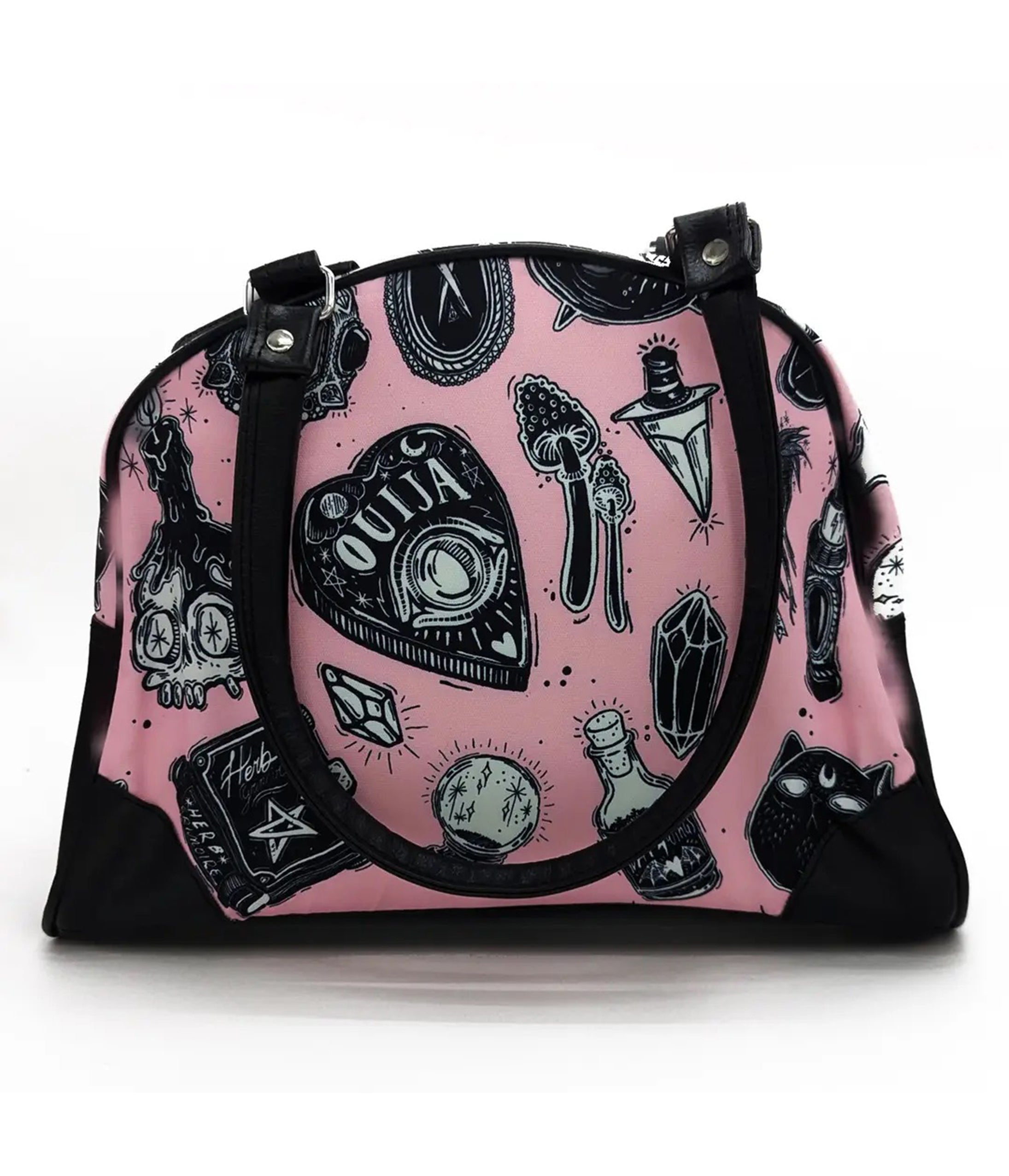 Pink Occult Print Bowler Bag