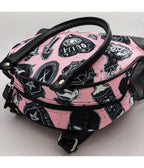 Pink Occult Print Bowler Bag