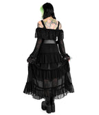Foxblood Black Ruffle Leah Maxi Skirt